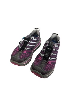 Hoka One One Women's Purple and Gray Trail Running Shoes with Quick Lace. Size 9
